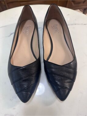 Franco Sarto Leather Pointed Toe Flats - size 9.5